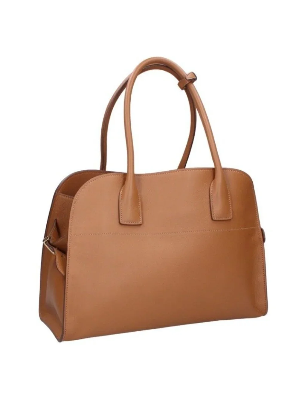Prada Logo Soft Gray Leather Handbag